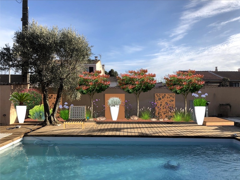 Photomontage Piscine et Terrasse Sauvian