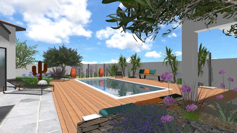 Vue 3D piscine pool house st andré de sangonis 2