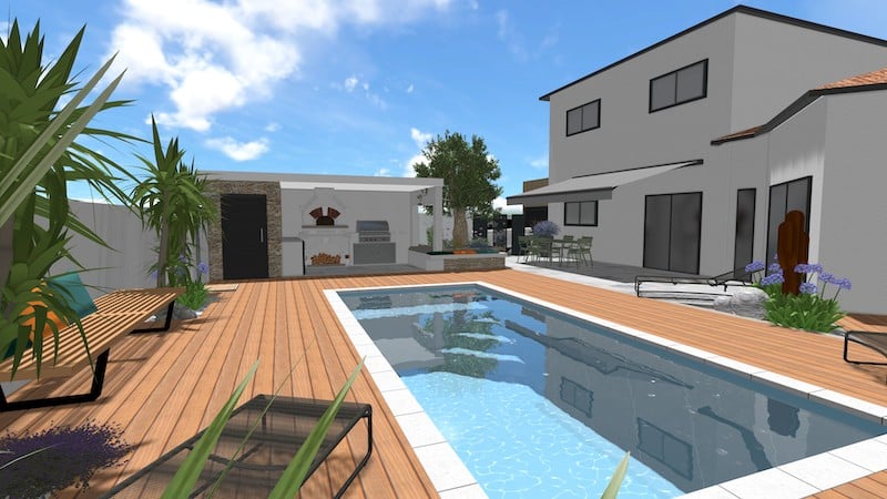 Vue 3D piscine pool house st andré de sangonis 4