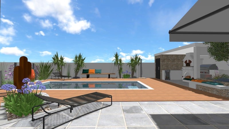 Vue 3D piscine pool house st andré de sangonis 6