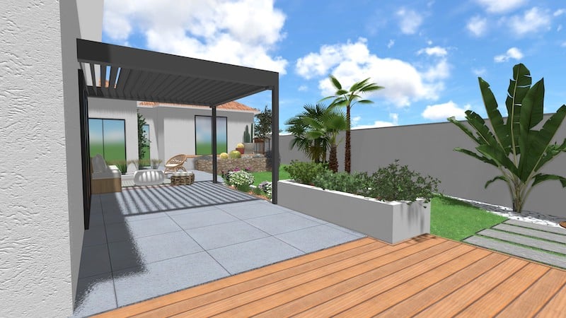 Vue 3D Création Espace Extérieur Bessan 2